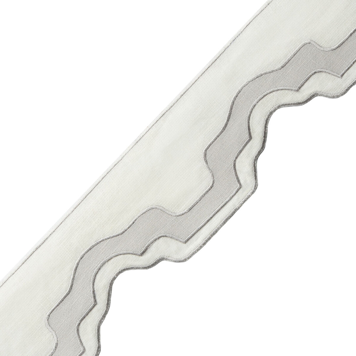 Cecilly Appliqué Border Trim by Samuel & Sons in Platinum