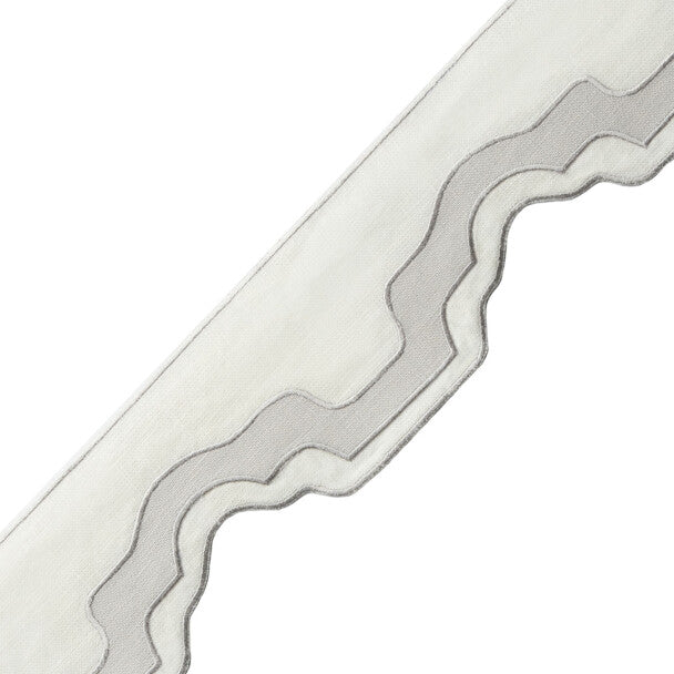 Cecilly Appliqué Border Trim by Samuel & Sons in Platinum