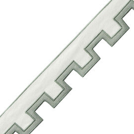 Devon Appliqué Border Trim by Samuel & Sons in Celadon