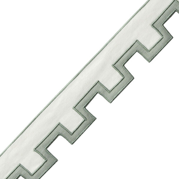 Devon Appliqué Border Trim by Samuel & Sons in Celadon