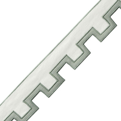 Devon Appliqué Border Trim by Samuel & Sons in Celadon