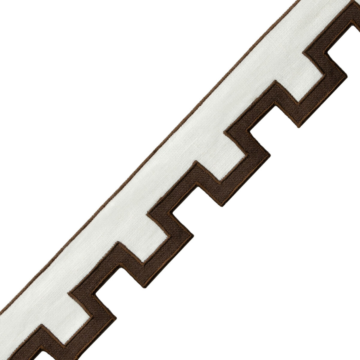 Devon Appliqué Border Trim by Samuel & Sons in Chocolate