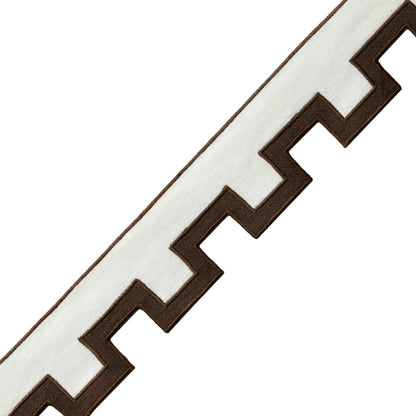 Devon Appliqué Border Trim by Samuel & Sons in Chocolate