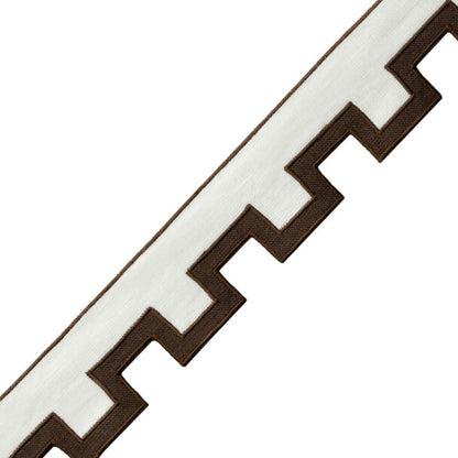 Devon Appliqué Border Trim by Samuel & Sons in Chocolate