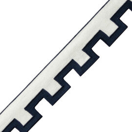 Devon Appliqué Border Trim by Samuel & Sons in Navy