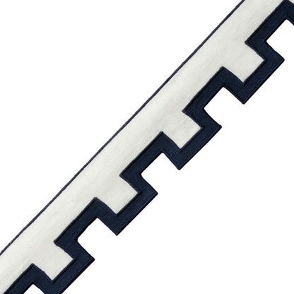Devon Appliqué Border Trim by Samuel & Sons in Navy