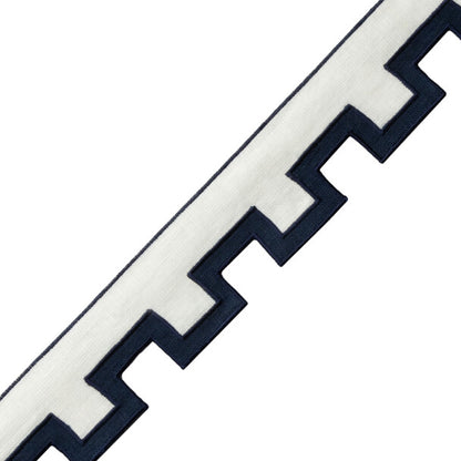 Devon Appliqué Border Trim by Samuel & Sons in Navy