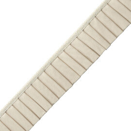 Greer Pleated Border Trim by Samuel & Sons in White Gold
