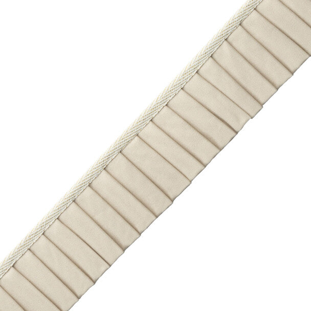 Greer Pleated Border Trim by Samuel & Sons in White Gold