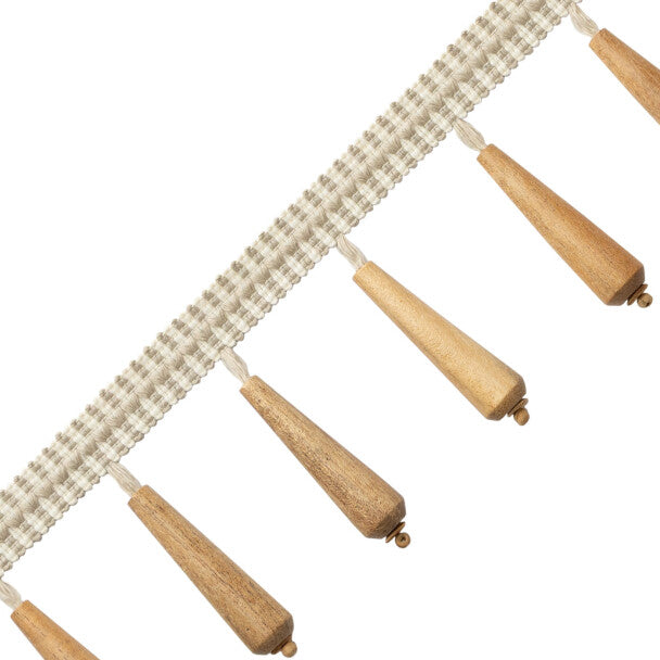 Westport Beaded Fringe Trim by Samuel & Sons in Parchment