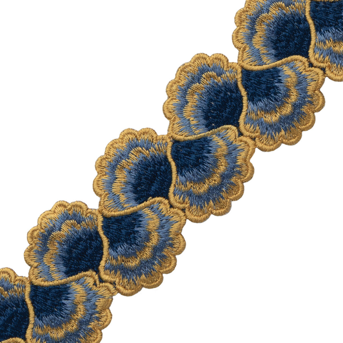 Romaunt Embroidered Border Trim by Samuel & Sons in Millais Gold