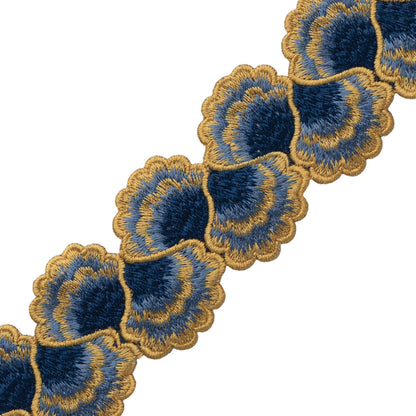 Romaunt Embroidered Border Trim by Samuel & Sons in Millais Gold