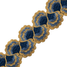 Romaunt Embroidered Border Trim by Samuel & Sons in Millais Gold