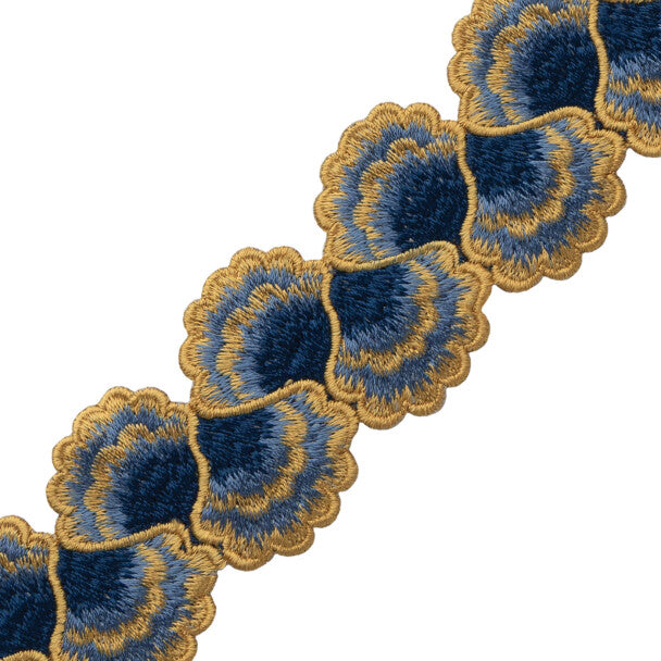 Romaunt Embroidered Border Trim by Samuel & Sons in Millais Gold