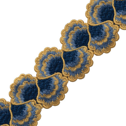 Romaunt Embroidered Border Trim by Samuel & Sons in Millais Gold
