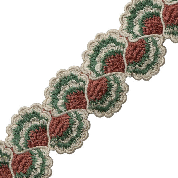Romaunt Embroidered Border Trim by Samuel & Sons in Reverie Terra