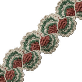Romaunt Embroidered Border Trim by Samuel & Sons in Reverie Terra