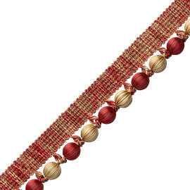 Romaunt Beaded Cord Trim by Samuel & Sons in Rossetti Crimson