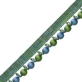 Romaunt Beaded Cord Trim by Samuel & Sons in Ophelia Emerald
