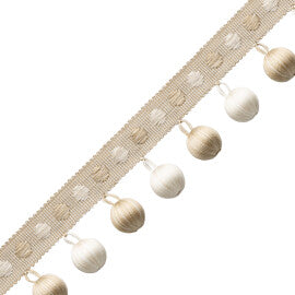 Romaunt Beaded Fringe Trim by Samuel & Sons in Boreas Oyster