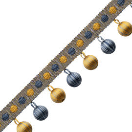 Romaunt Beaded Fringe Trim by Samuel & Sons in Millais Gold