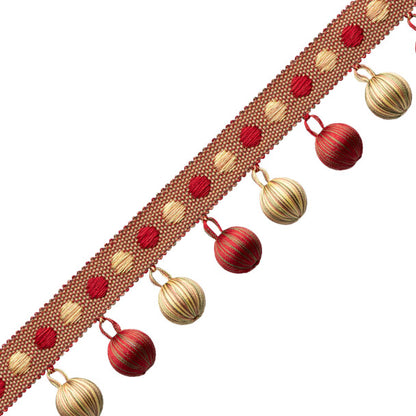 Romaunt Beaded Fringe Trim by Samuel & Sons in Rossetti Crimson