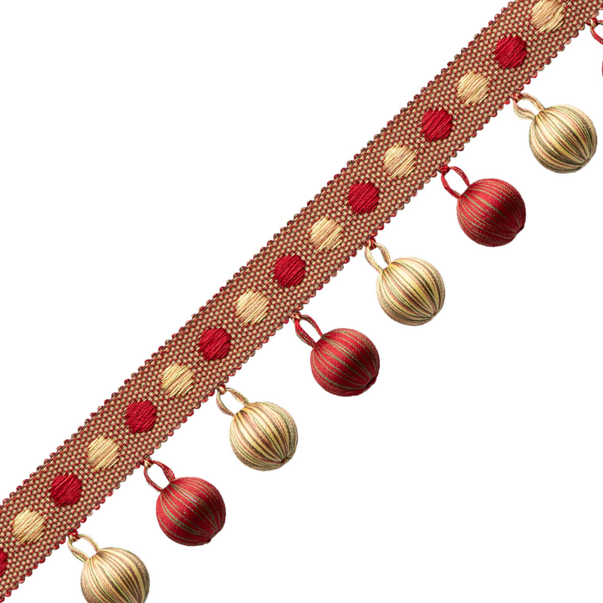 Romaunt Beaded Fringe Trim by Samuel & Sons in Rossetti Crimson