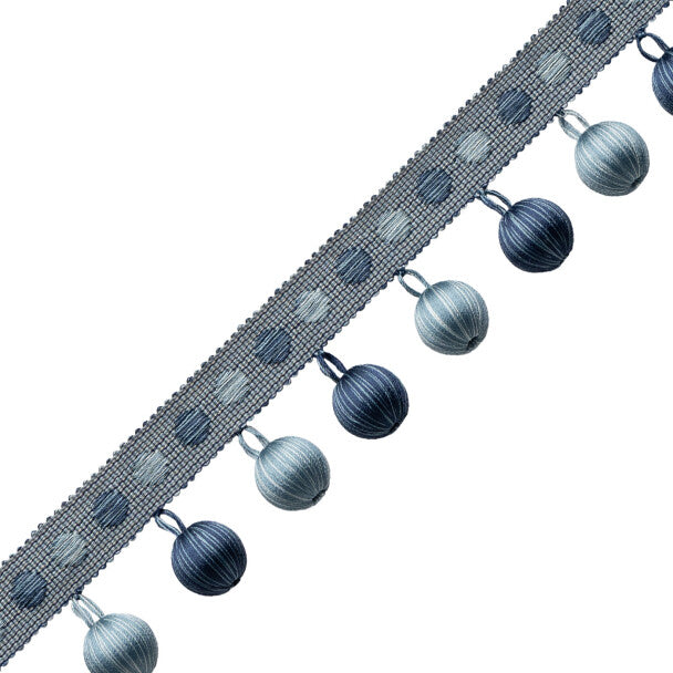 Romaunt Beaded Fringe Trim by Samuel & Sons in Waterhouse Blue