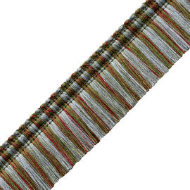 Romaunt Blocked Brush Fringe Trim by Samuel & Sons in Arcadia Multi