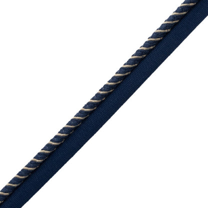 Ashton Cord With Tape Trim by Samuel & Sons in Savile Navy