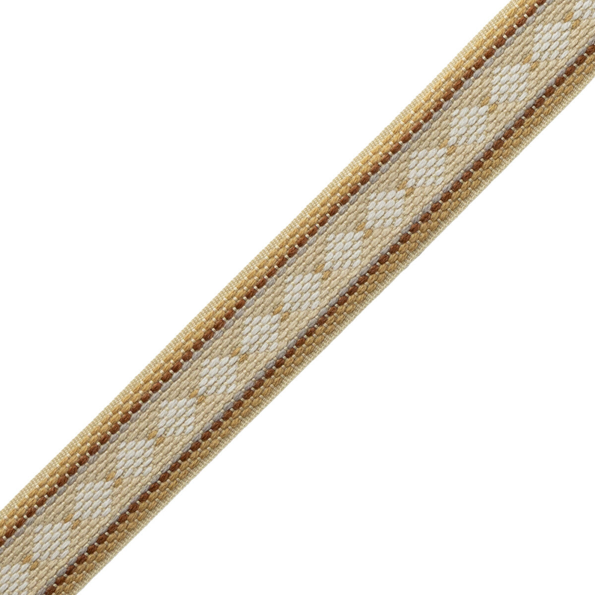 Ashton Diamond Border Trim by Samuel & Sons in Cotswold Gold