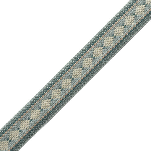 Ashton Diamond Border Trim by Samuel & Sons in Springhouse Mist