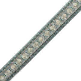 Ashton Diamond Border Trim by Samuel & Sons in Springhouse Mist