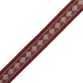 Ashton Diamond Border Trim by Samuel & Sons in Berrywood