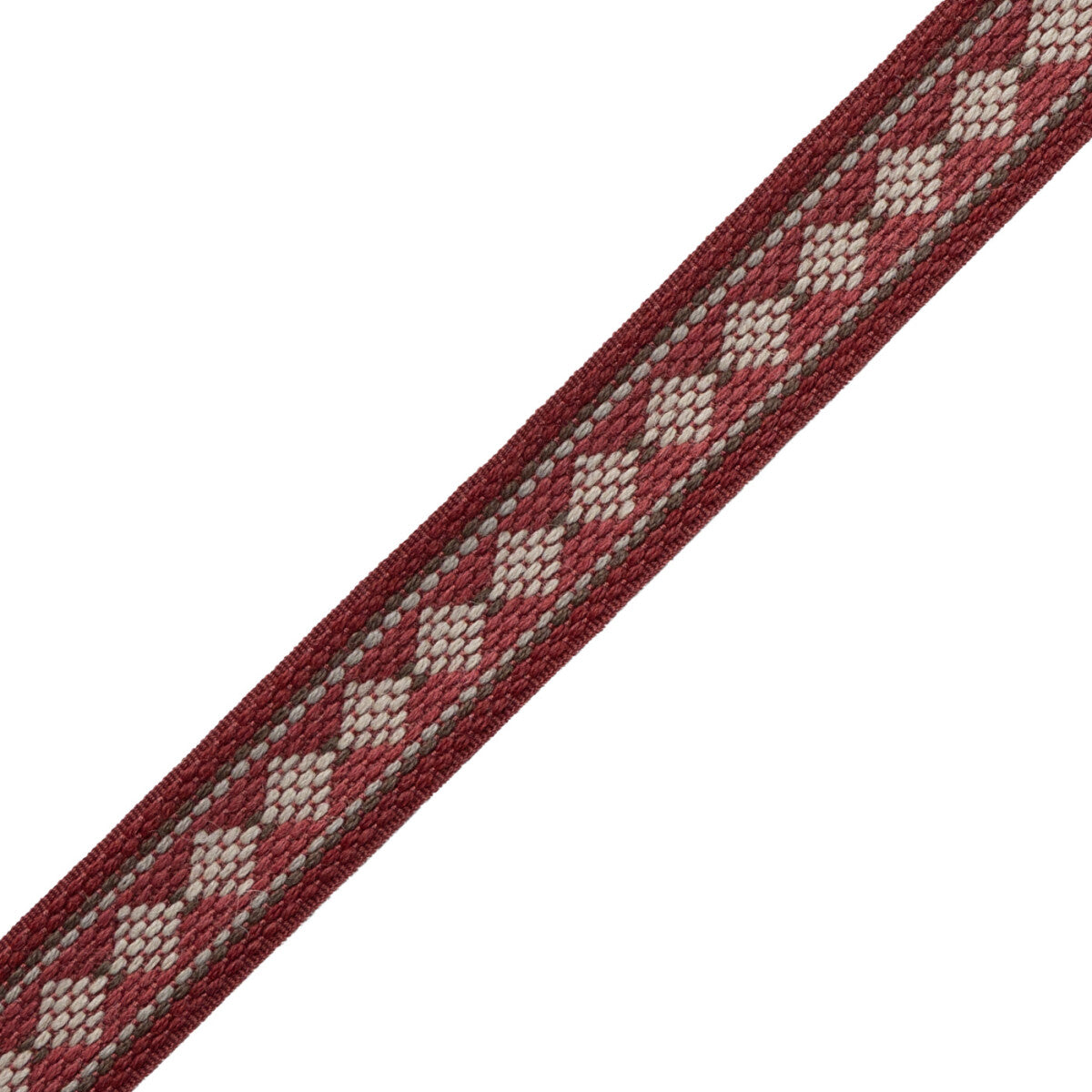 Ashton Diamond Border Trim by Samuel & Sons in Berrywood