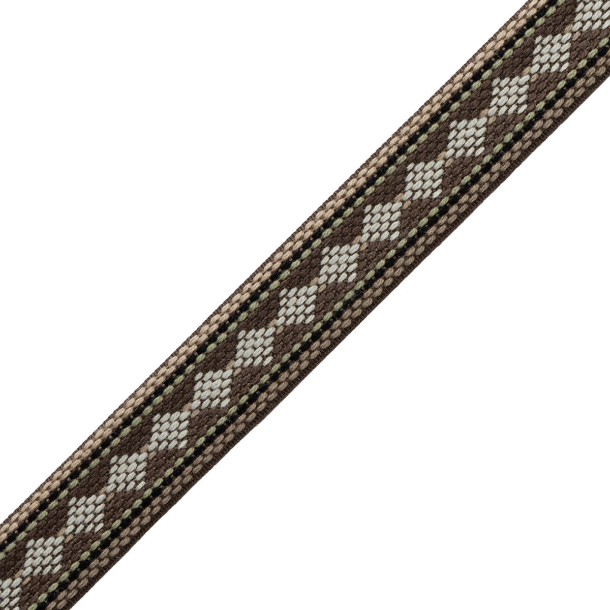 Ashton Diamond Border Trim by Samuel & Sons in Heathcliff Brown