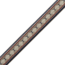 Ashton Diamond Border Trim by Samuel & Sons in Savile Navy