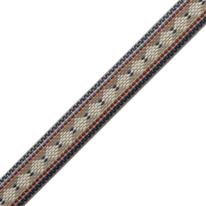 Ashton Diamond Border Trim by Samuel & Sons in Savile Navy