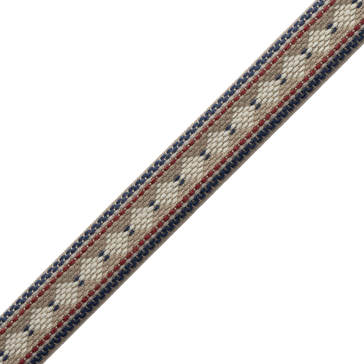 Ashton Diamond Border Trim by Samuel & Sons in Savile Navy