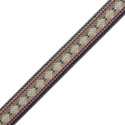 Ashton Diamond Border Trim by Samuel & Sons in Savile Navy