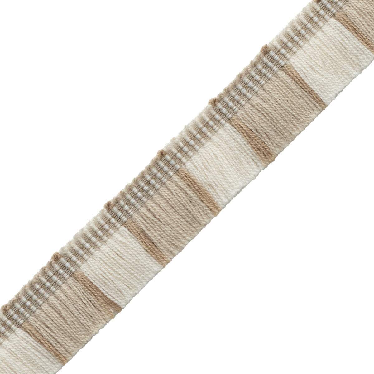 Ashton Blocked Fringe Trim by Samuel & Sons in Lambswool