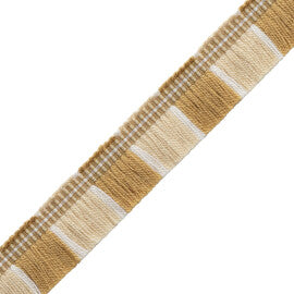 Ashton Blocked Fringe Trim by Samuel & Sons in Cotswold Gold
