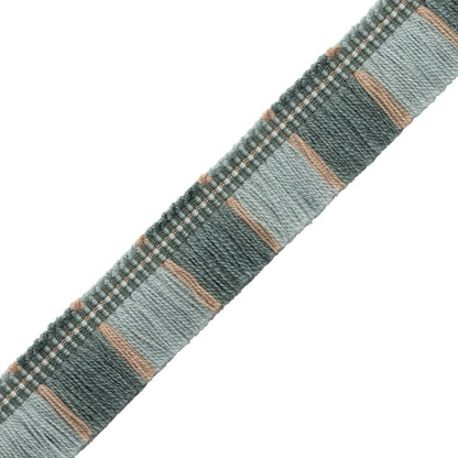 Ashton Blocked Fringe Trim by Samuel & Sons in Springhouse Mist
