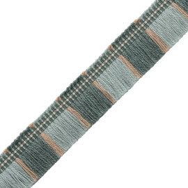 Ashton Blocked Fringe Trim by Samuel & Sons in Springhouse Mist