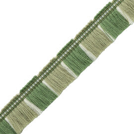 Ashton Blocked Fringe Trim by Samuel & Sons in Verdant Moor
