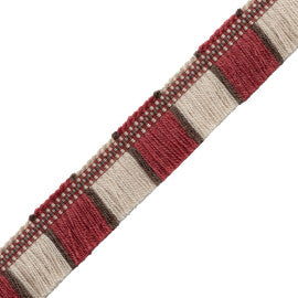 Ashton Blocked Fringe Trim by Samuel & Sons in Berrywood