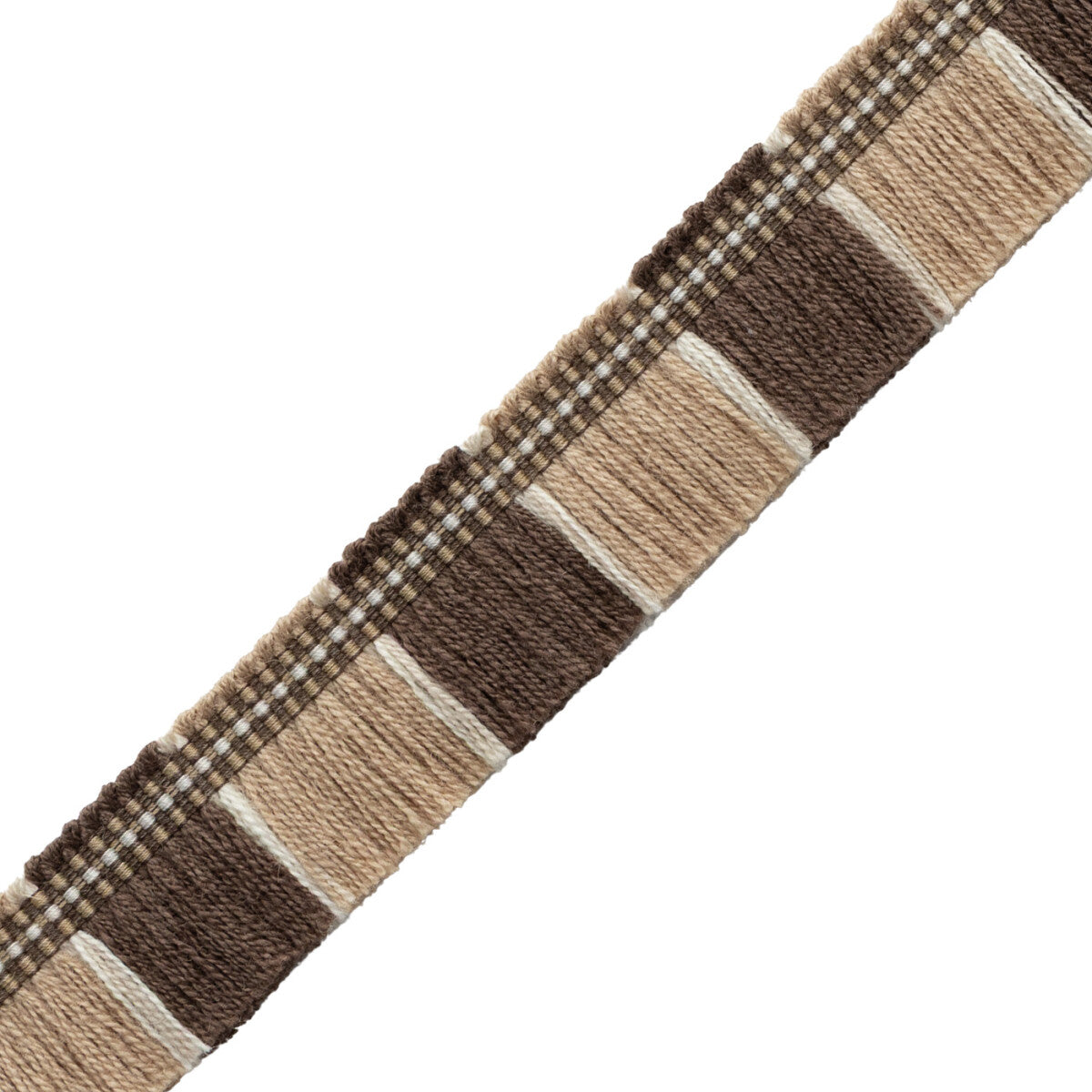 Ashton Blocked Fringe Trim by Samuel & Sons in Heathcliff Brown