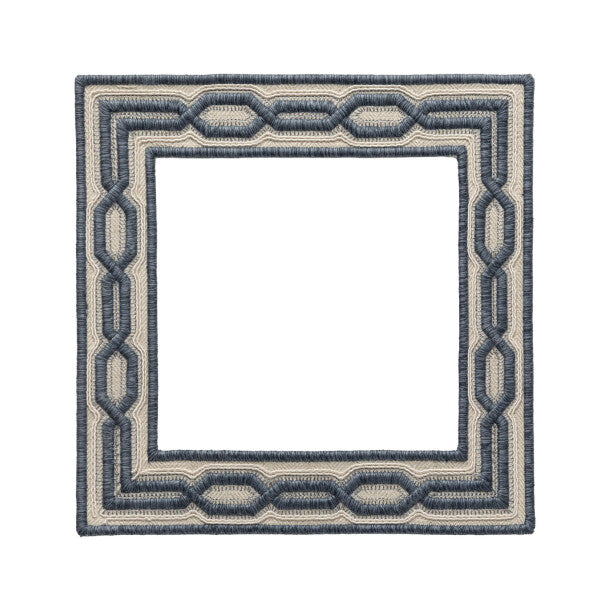 Trelliane Embroidered Appliqué Small Trim by Samuel & Sons in Slate Blue