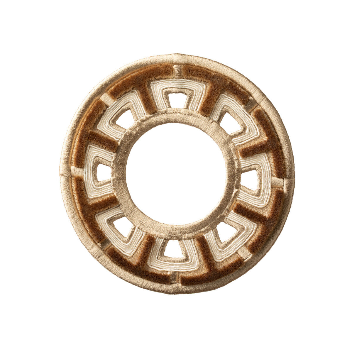Heliara Velvet Rosette by Samuel & Sons in Dune