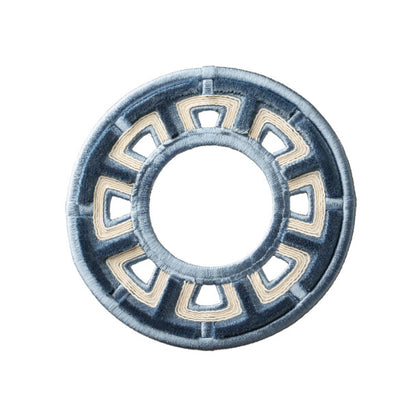 Heliara Velvet Rosette by Samuel & Sons in Porcelain Blue